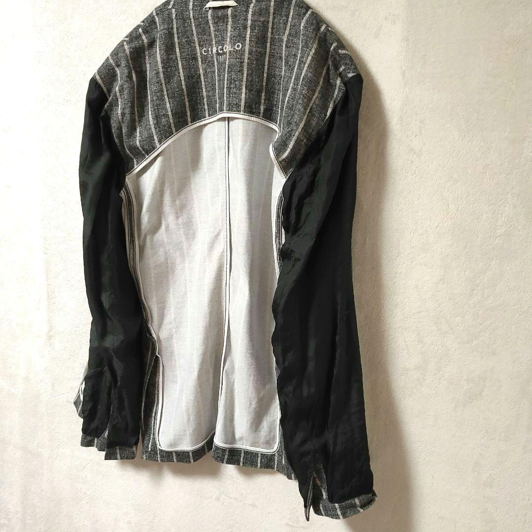 チルコロ1901 ジャージージャケット 52 XL LL グレー ストライプ