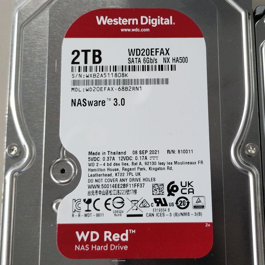 Western Digital 2TB HDD WD20EFAX 2枚セット