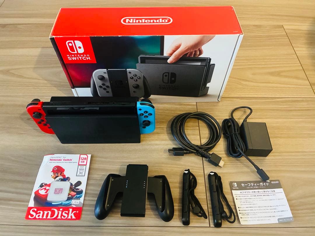 Nintendo Switch 本体 赤/青 128GB microSDカード付